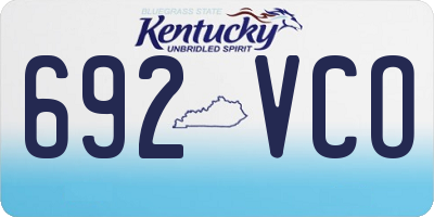 KY license plate 692VCO