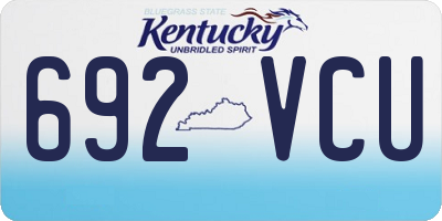 KY license plate 692VCU