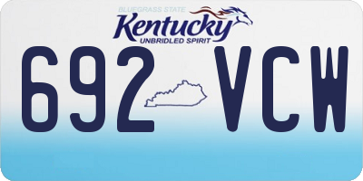 KY license plate 692VCW