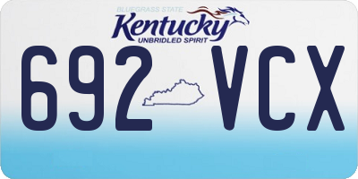 KY license plate 692VCX