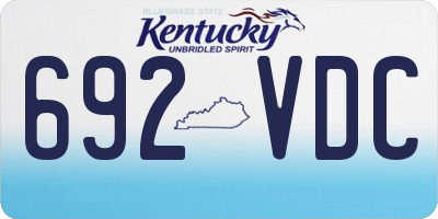 KY license plate 692VDC