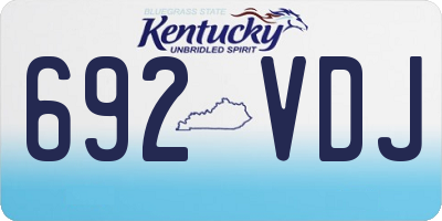 KY license plate 692VDJ