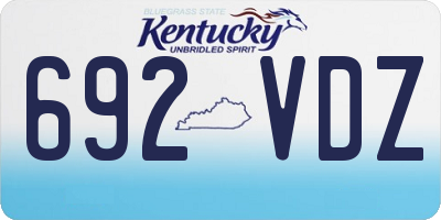 KY license plate 692VDZ