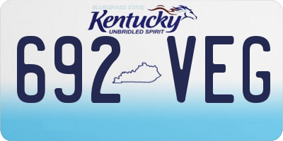 KY license plate 692VEG