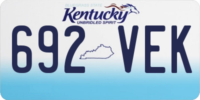 KY license plate 692VEK