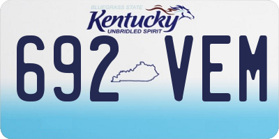 KY license plate 692VEM