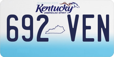 KY license plate 692VEN