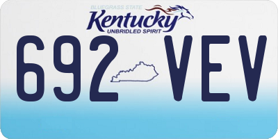KY license plate 692VEV