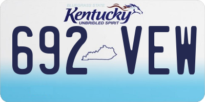 KY license plate 692VEW