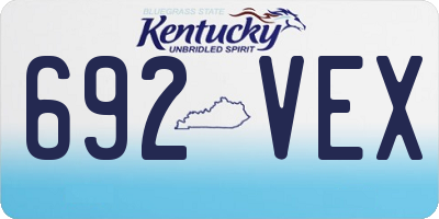 KY license plate 692VEX