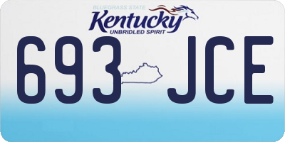 KY license plate 693JCE