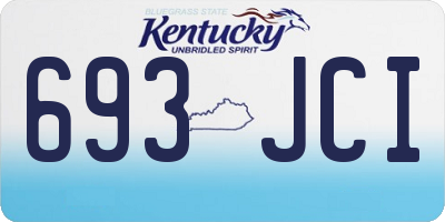 KY license plate 693JCI