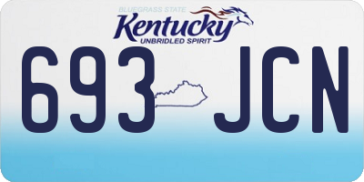 KY license plate 693JCN