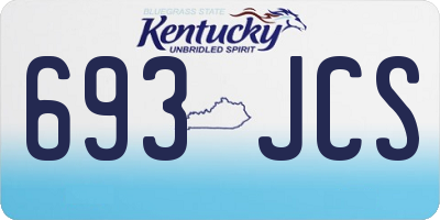 KY license plate 693JCS
