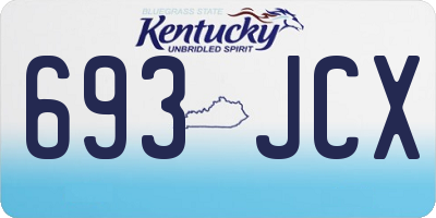 KY license plate 693JCX