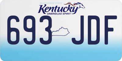 KY license plate 693JDF