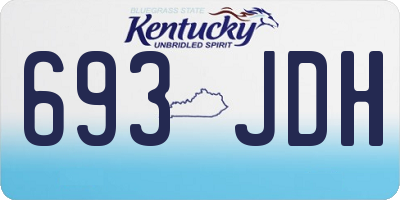 KY license plate 693JDH