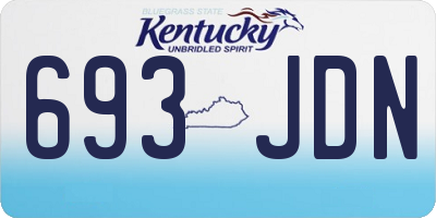 KY license plate 693JDN
