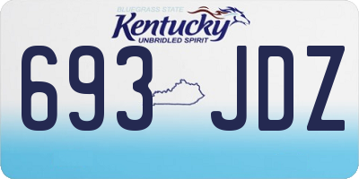 KY license plate 693JDZ
