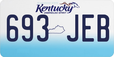 KY license plate 693JEB