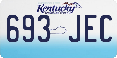 KY license plate 693JEC