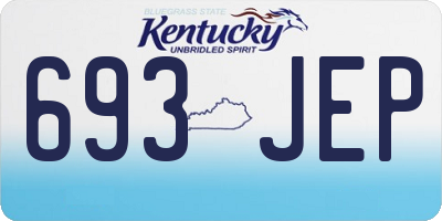 KY license plate 693JEP