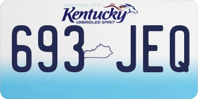 KY license plate 693JEQ