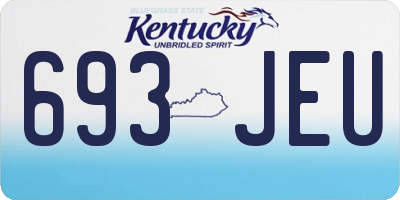 KY license plate 693JEU