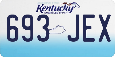 KY license plate 693JEX