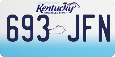 KY license plate 693JFN