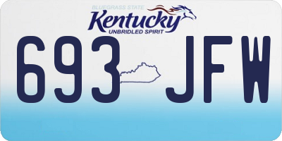 KY license plate 693JFW