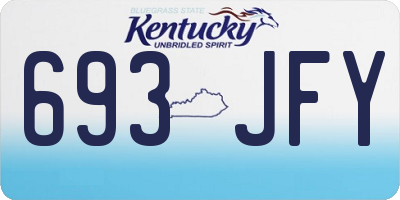 KY license plate 693JFY