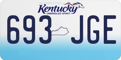 KY license plate 693JGE