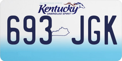 KY license plate 693JGK