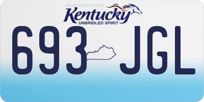 KY license plate 693JGL