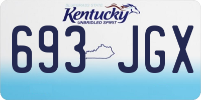 KY license plate 693JGX