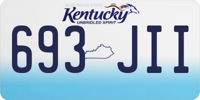 KY license plate 693JII