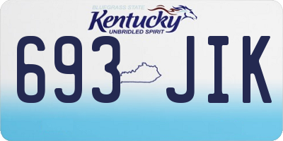 KY license plate 693JIK