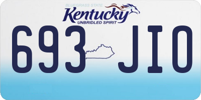 KY license plate 693JIO