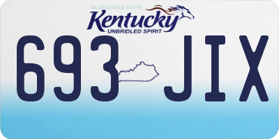 KY license plate 693JIX