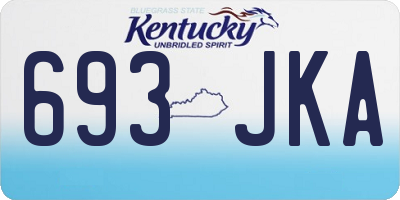 KY license plate 693JKA