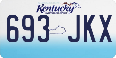 KY license plate 693JKX