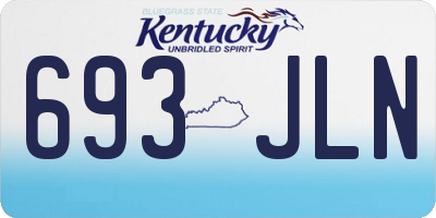 KY license plate 693JLN