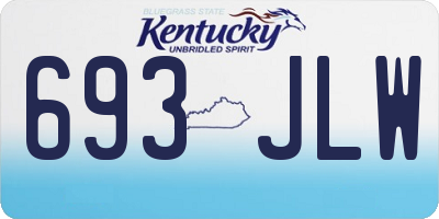KY license plate 693JLW