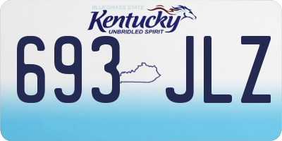 KY license plate 693JLZ