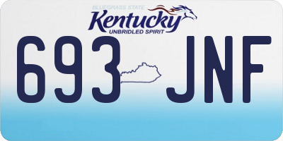 KY license plate 693JNF
