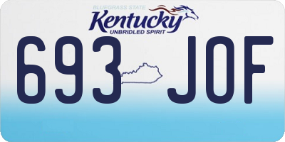 KY license plate 693JOF