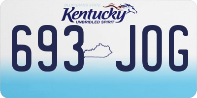 KY license plate 693JOG