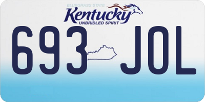 KY license plate 693JOL