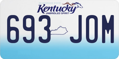 KY license plate 693JOM